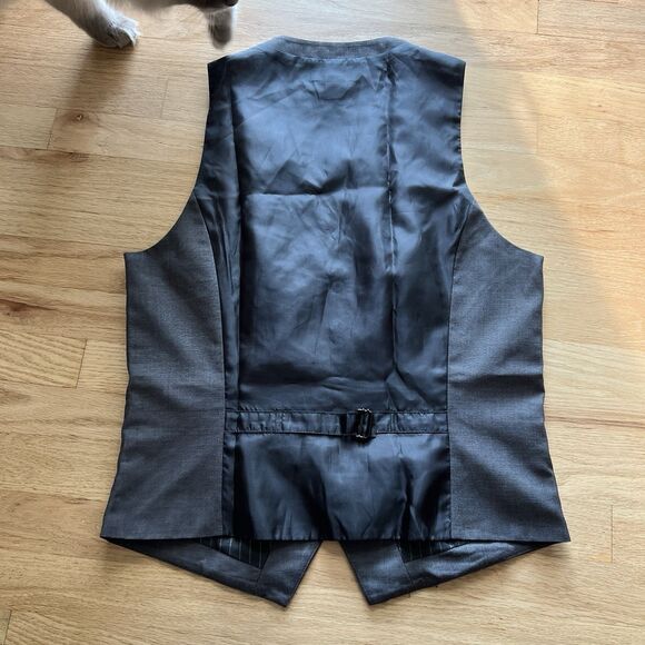 H&M Slim Fit Suit Vest Dark Grey Mens Size 38R Formal Wedding - Picture 6 of 8